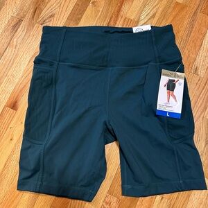 Green High-Waisted Bike Shorts